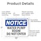 Signmission Water Pump Room Do Not Enter OSHA Notice Sign, Aluminum, 10in W x 7in L, 2PK OS-2PACK-NS-A-710-L-18981 - alternate 5